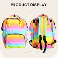 Rainbow Gradient Mommy Backpack Outdoor Travel Backpack